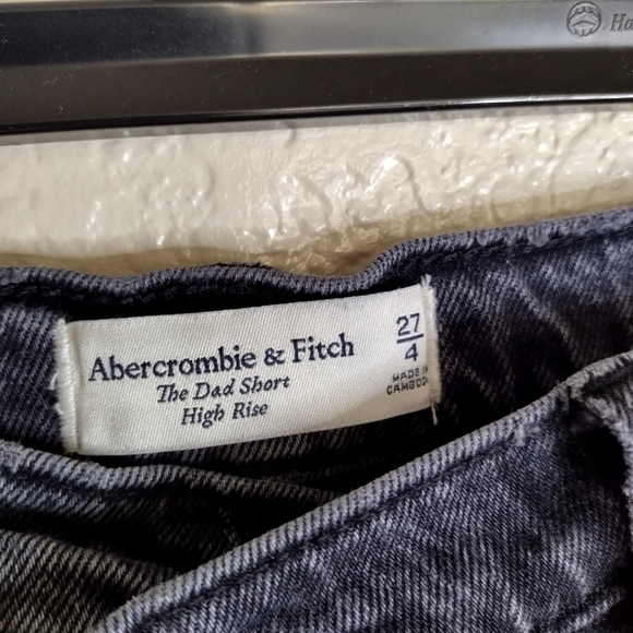 abercrombie and Fitch the dad short high rise crossover waist in black Sz 27/4 - Picture 5 of 9